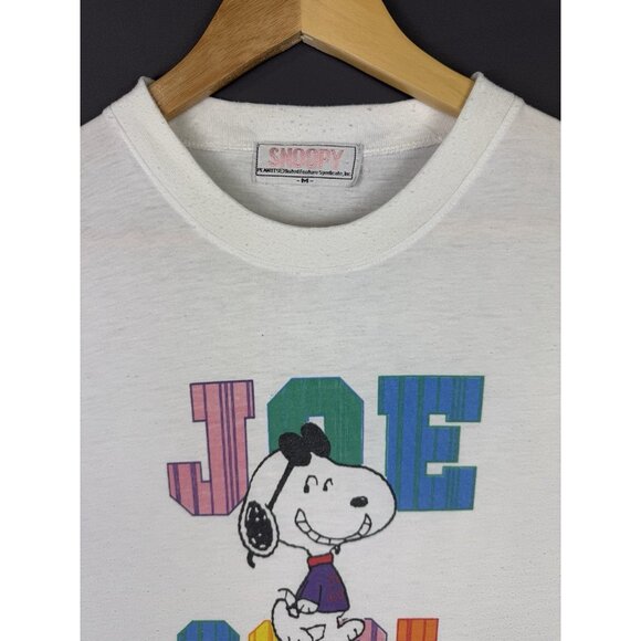Rare True Vintage Snoopy Joe Cool Peanuts Art TV Cartoon Show White Tee Promo - Picture 3 of 11